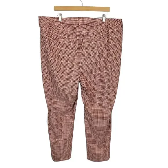 Lane Bryant Signature Fit Ankle 4 Season Women's Plaid Check Pants Rusty Red 26 - Picture 4 of 11